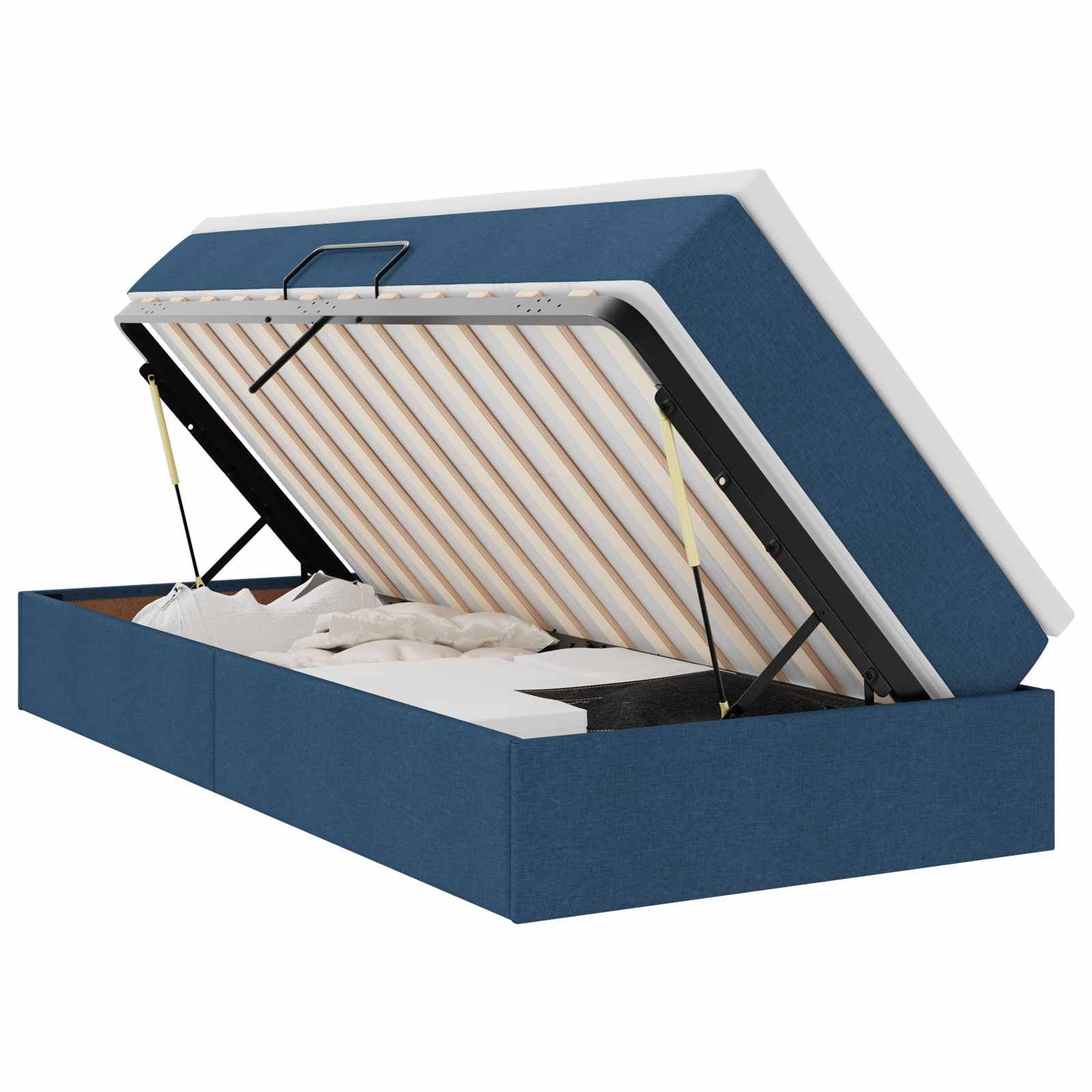 Letto con contenitore e materasso Blu 100 x 200 cm Poliestere | homemem39