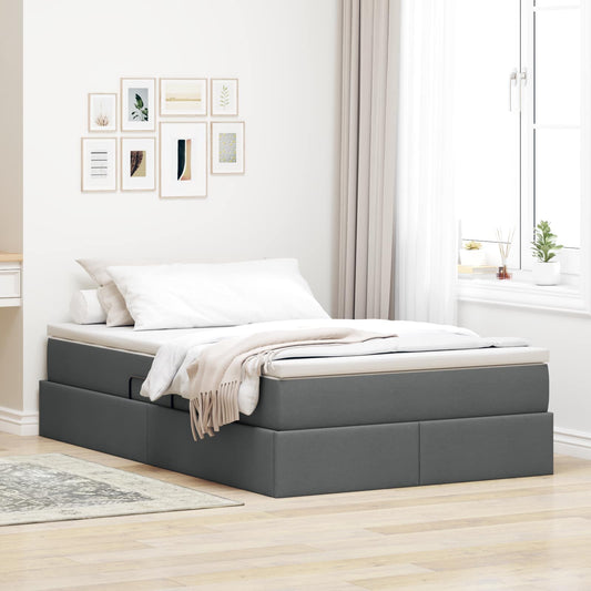 Letto con contenitore e materasso Grigio scuro 120 x 190 cm | homemem39