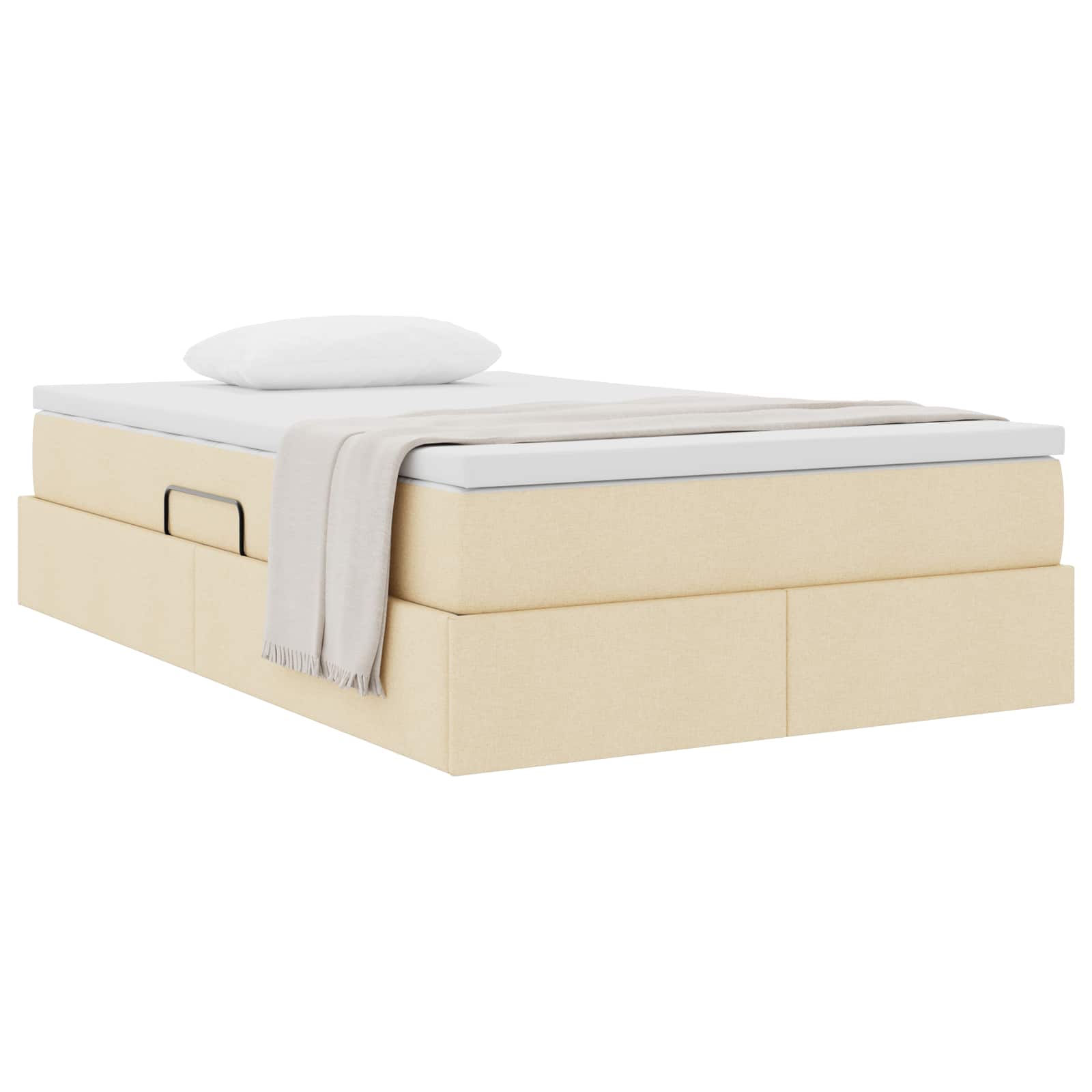 Letto con contenitore e materasso Crema 120 x 190 cm Poliestere | homemem39