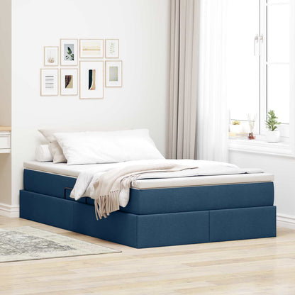 Letto con contenitore e materasso Blu 120 x 190 cm Poliestere | homemem39