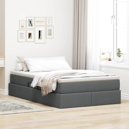 Letto con contenitore e materasso Grigio scuro 120 x 200 cm | homemem39