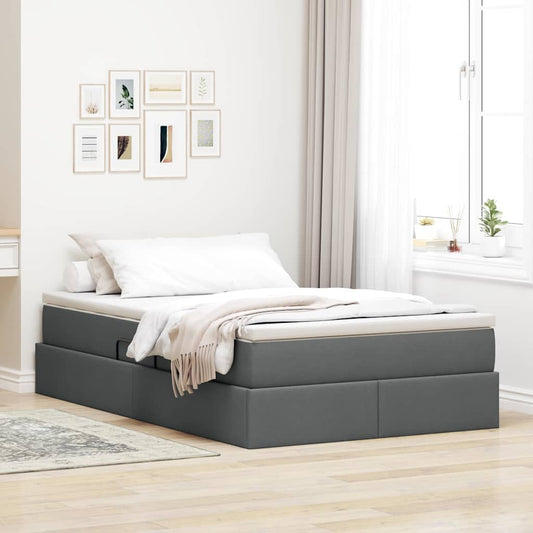 Letto con contenitore e materasso Grigio scuro 120 x 200 cm | homemem39