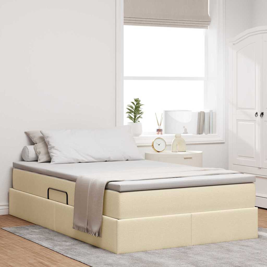 Letto con contenitore e materasso Crema 120 x 200 cm Poliestere | homemem39