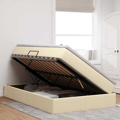 Letto con contenitore e materasso Crema 120 x 200 cm Poliestere | homemem39