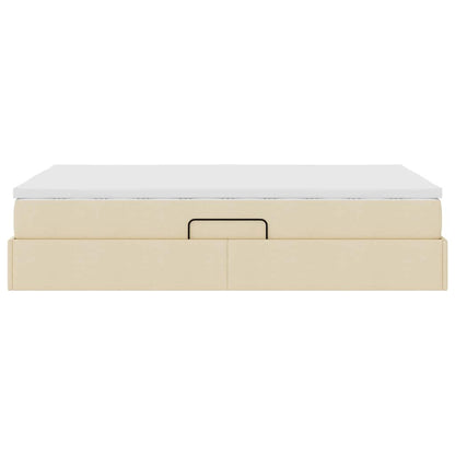 Letto con contenitore e materasso Crema 120 x 200 cm Poliestere | homemem39