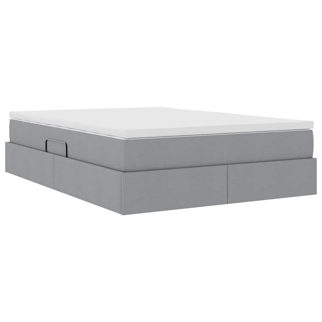 Letto con contenitore e materasso Grigio chiaro 140 x 190 cm | homemem39