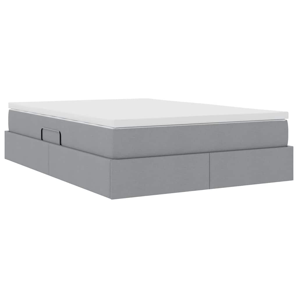 Letto con contenitore e materasso Grigio chiaro 140 x 190 cm | homemem39
