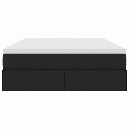 Letto con contenitore e materasso Nero 140 x 190 cm Poliestere | homemem39