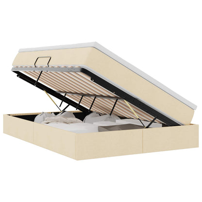 Letto con contenitore e materasso Crema 140 x 190 cm Poliestere | homemem39