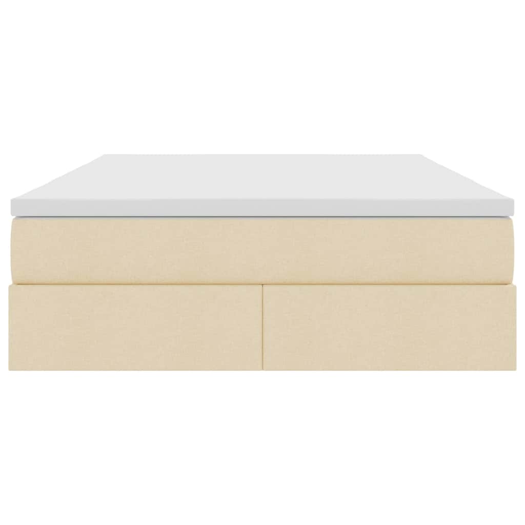 Letto con contenitore e materasso Crema 140 x 190 cm Poliestere | homemem39