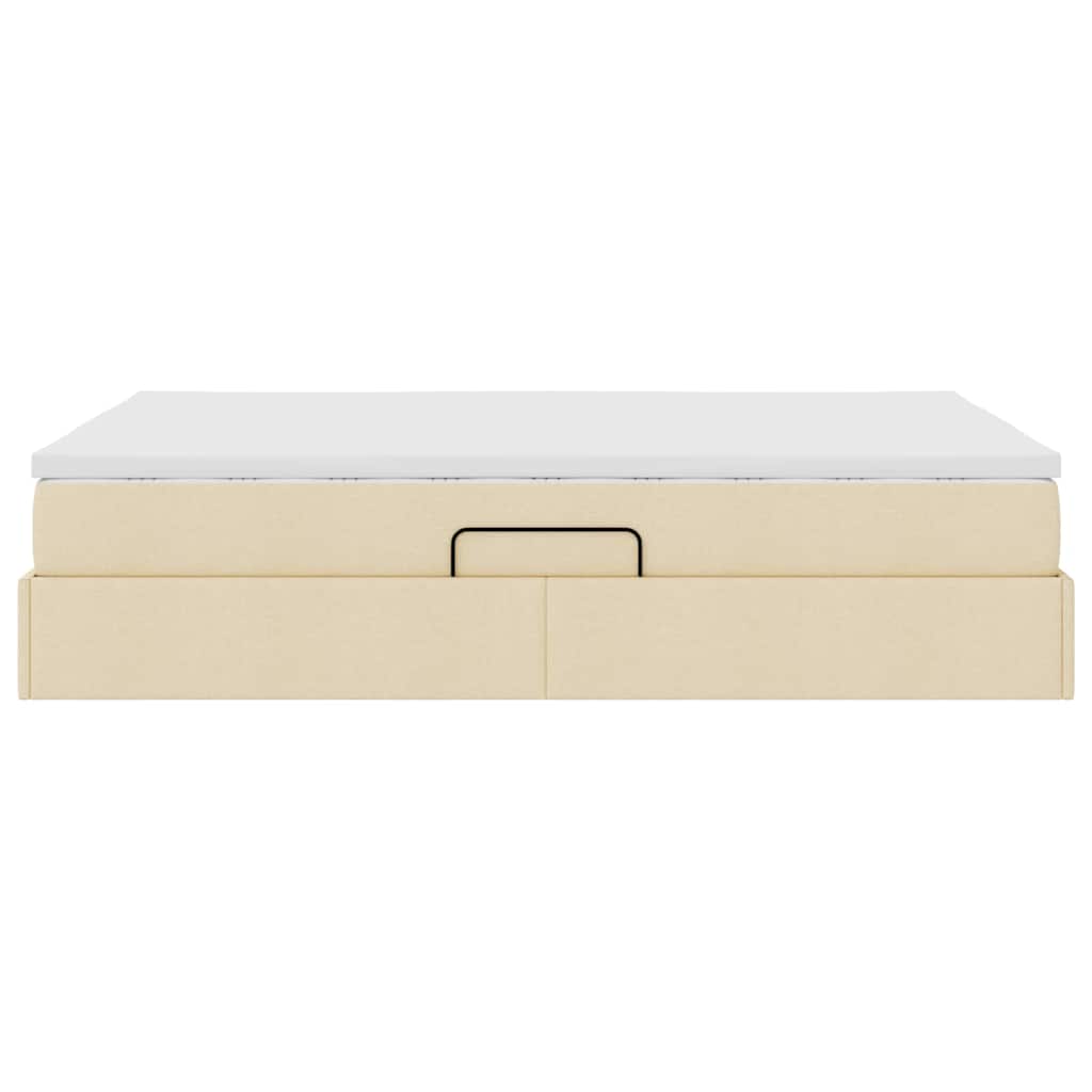 Letto con contenitore e materasso Crema 140 x 190 cm Poliestere | homemem39
