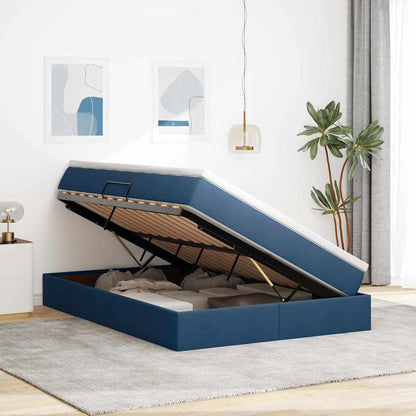 Letto con contenitore e materasso Blu 140 x 190 cm Poliestere | homemem39