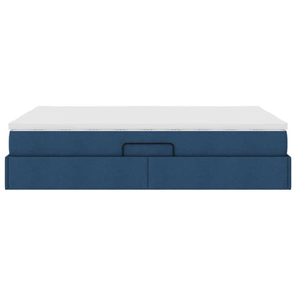Letto con contenitore e materasso Blu 140 x 190 cm Poliestere | homemem39