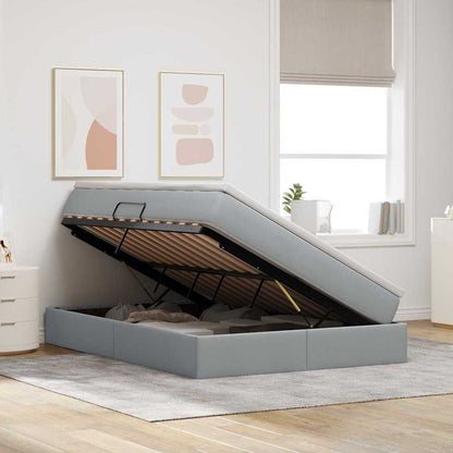 Letto con contenitore e materasso Grigio chiaro 140 x 200 cm | homemem39