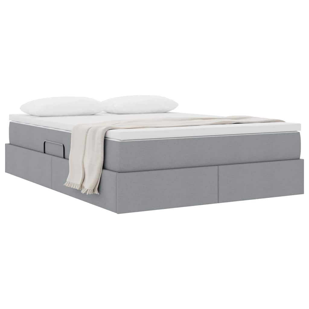 Letto con contenitore e materasso Grigio chiaro 140 x 200 cm | homemem39