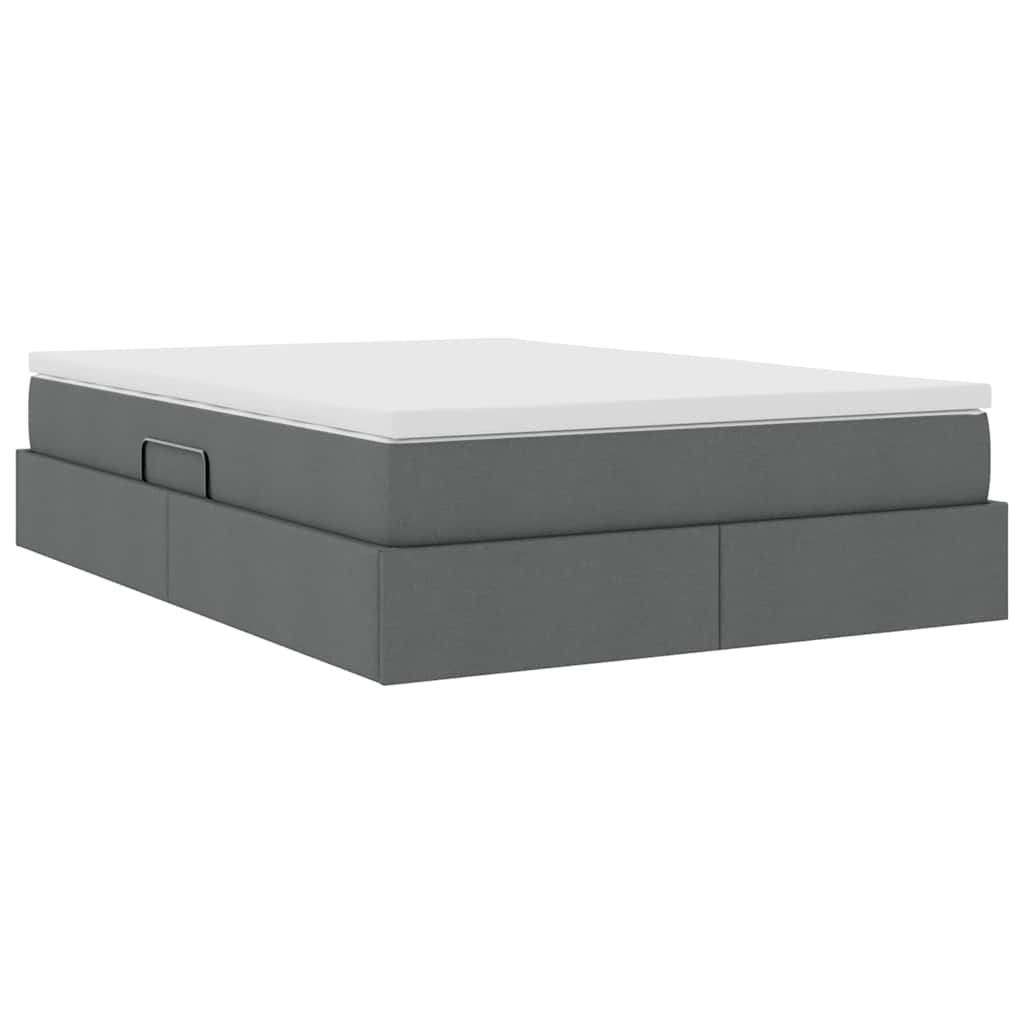Letto con contenitore e materasso Grigio scuro 140 x 200 cm | homemem39