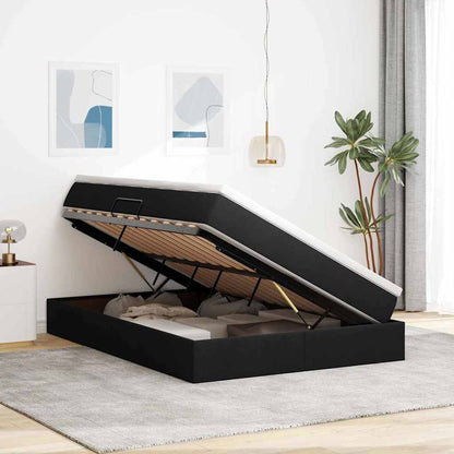 Letto con contenitore e materasso Nero 140 x 200 cm Poliestere | homemem39