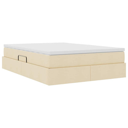 Letto con contenitore e materasso Crema 140 x 200 cm Poliestere | homemem39