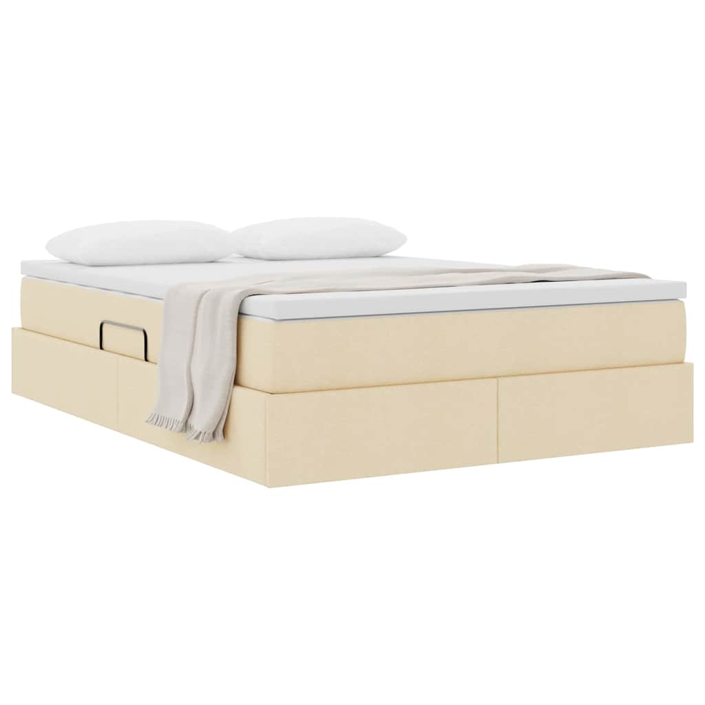 Letto con contenitore e materasso Crema 140 x 200 cm Poliestere | homemem39