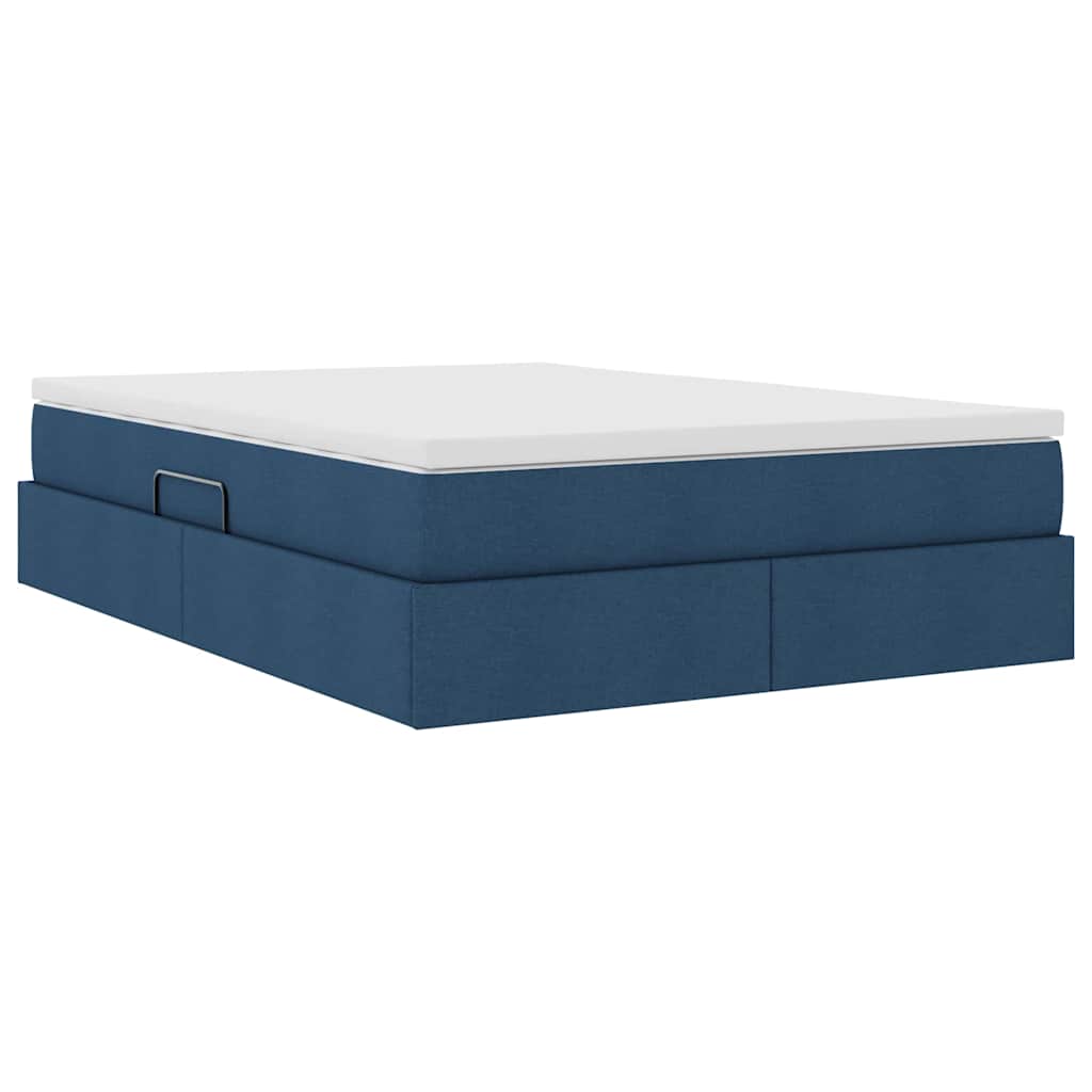 Letto con contenitore e materasso Blu 140 x 200 cm Poliestere | homemem39
