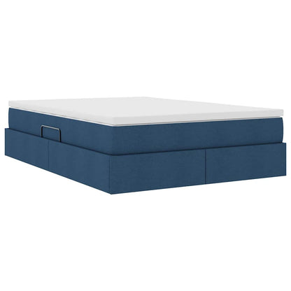 Letto con contenitore e materasso Blu 140 x 200 cm Poliestere | homemem39