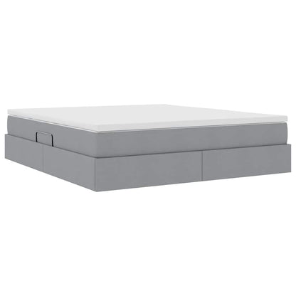 Letto con contenitore e materasso Grigio chiaro 160 x 200 cm | homemem39