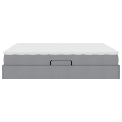 Letto con contenitore e materasso Grigio chiaro 160 x 200 cm | homemem39