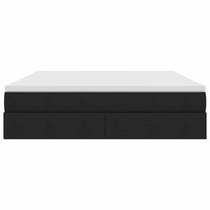Letto con contenitore e materasso Nero 160 x 200 cm Poliestere | homemem39