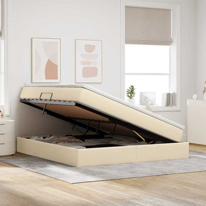 Letto con contenitore e materasso Crema 160 x 200 cm Poliestere | homemem39