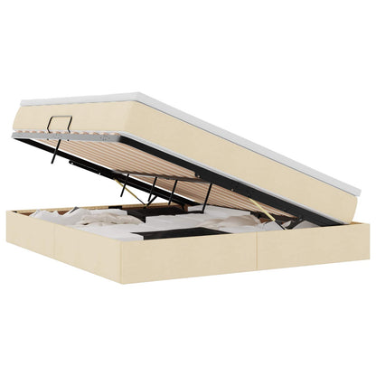 Letto con contenitore e materasso Crema 160 x 200 cm Poliestere | homemem39