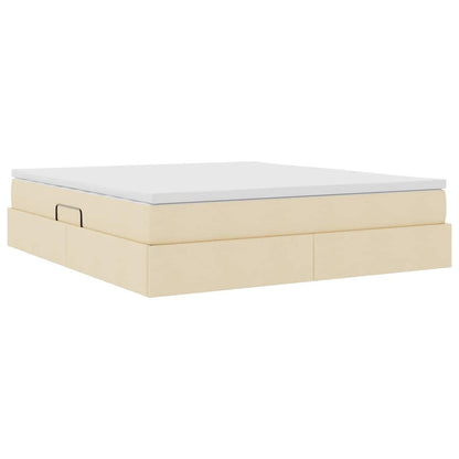 Letto con contenitore e materasso Crema 160 x 200 cm Poliestere | homemem39
