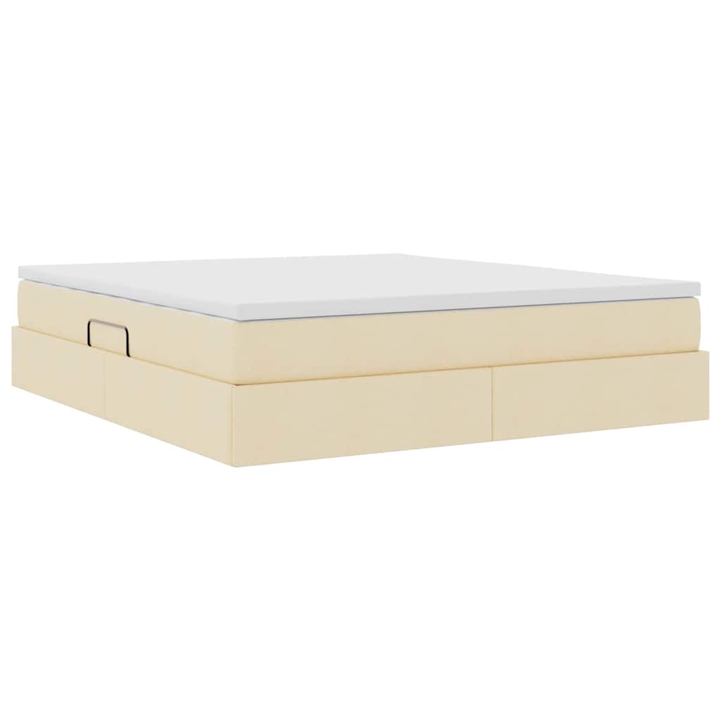 Letto con contenitore e materasso Crema 160 x 200 cm Poliestere | homemem39
