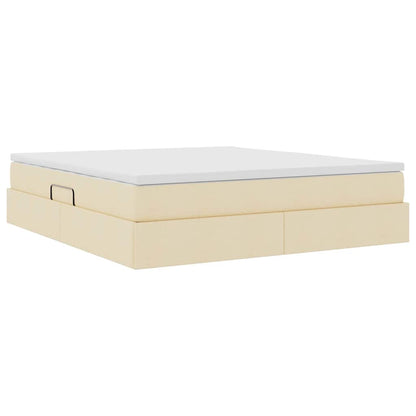 Letto con contenitore e materasso Crema 160 x 200 cm Poliestere | homemem39