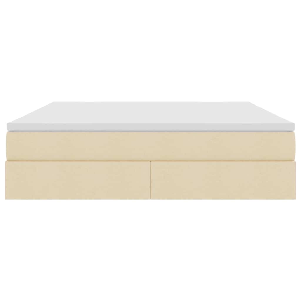 Letto con contenitore e materasso Crema 160 x 200 cm Poliestere | homemem39