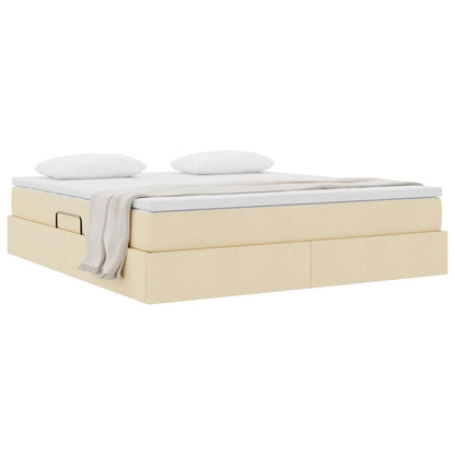Letto con contenitore e materasso Crema 160 x 200 cm Poliestere | homemem39