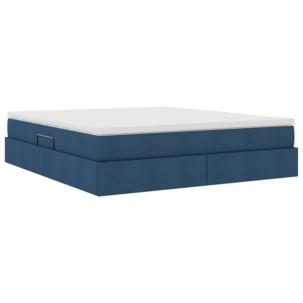 Letto con contenitore e materasso Blu 160 x 200 cm Poliestere | homemem39