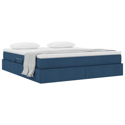 Letto con contenitore e materasso Blu 160 x 200 cm Poliestere | homemem39