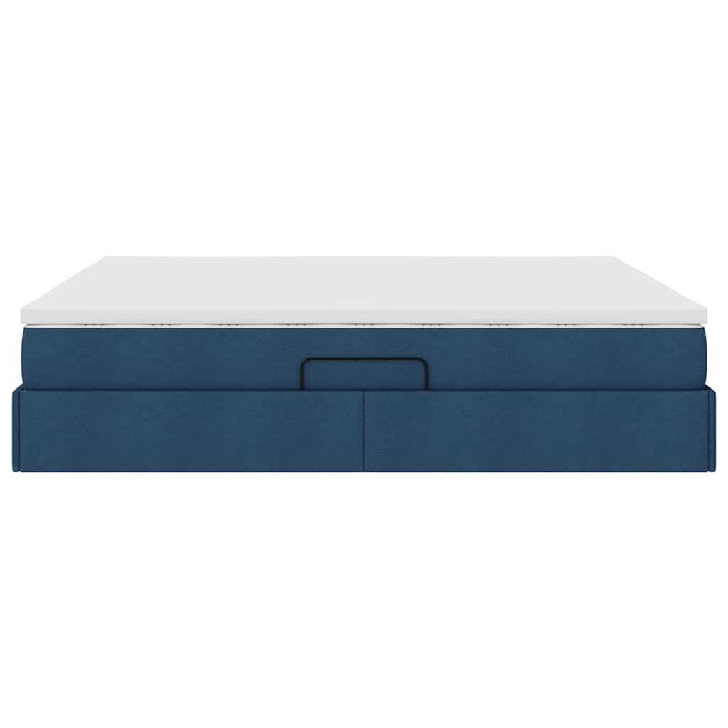 Letto con contenitore e materasso Blu 160 x 200 cm Poliestere | homemem39