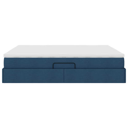 Letto con contenitore e materasso Blu 160 x 200 cm Poliestere | homemem39