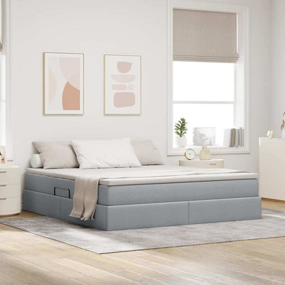 Letto con contenitore e materasso Grigio chiaro 180 x 200 cm | homemem39