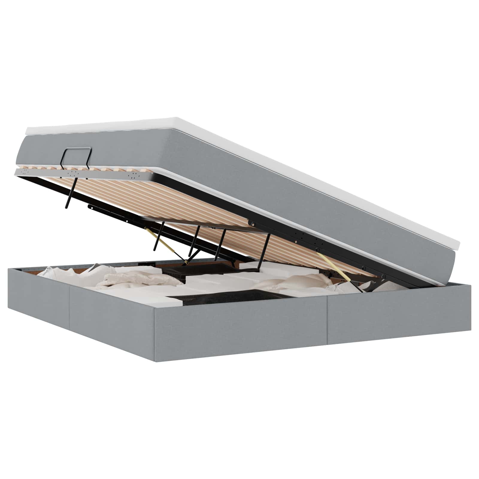 Letto con contenitore e materasso Grigio chiaro 180 x 200 cm | homemem39