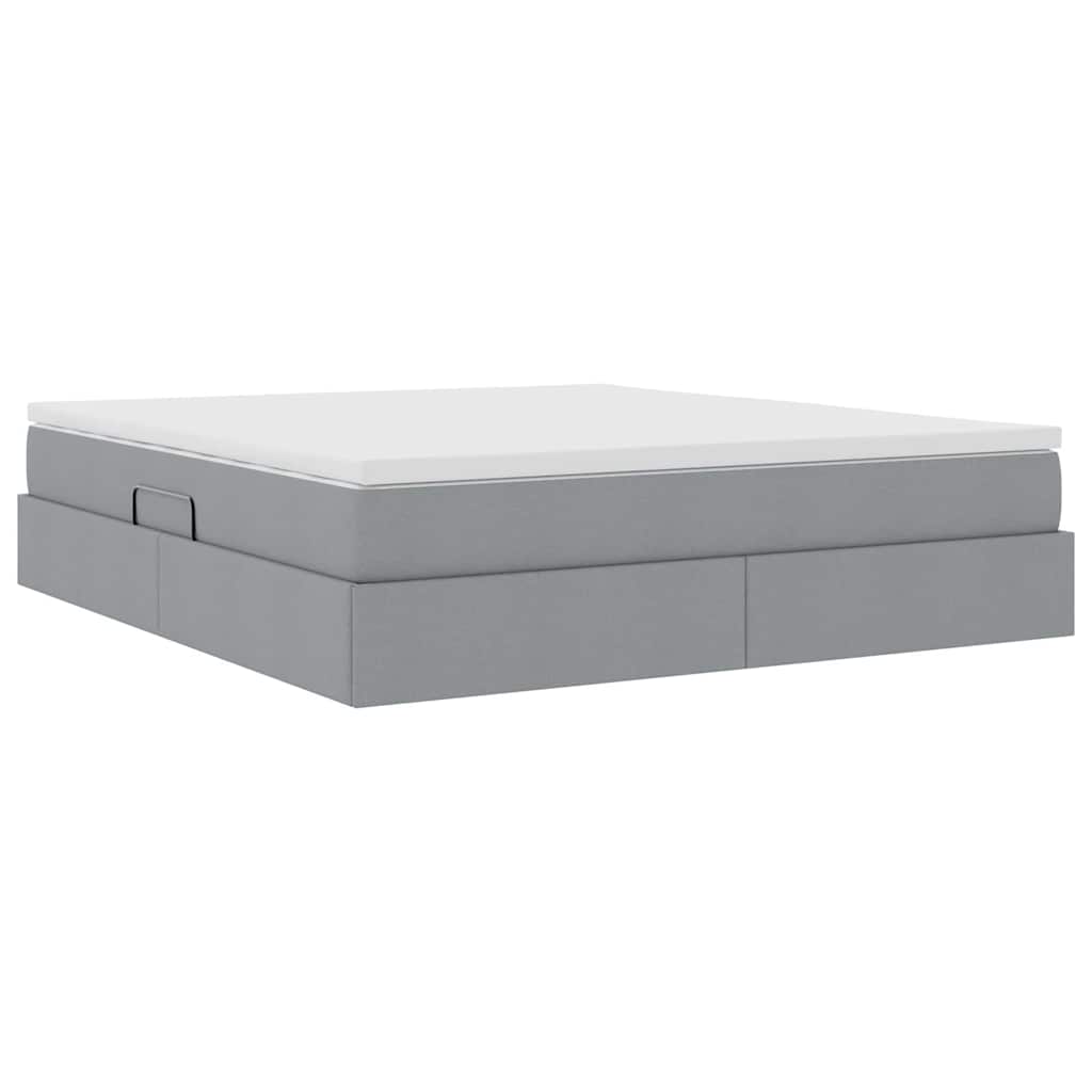 Letto con contenitore e materasso Grigio chiaro 180 x 200 cm | homemem39