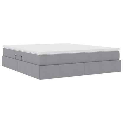 Letto con contenitore e materasso Grigio chiaro 180 x 200 cm | homemem39