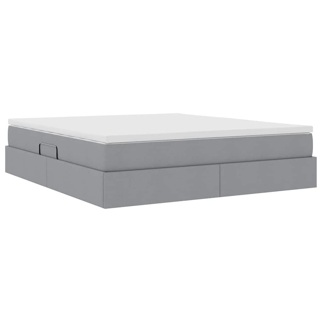 Letto con contenitore e materasso Grigio chiaro 180 x 200 cm | homemem39