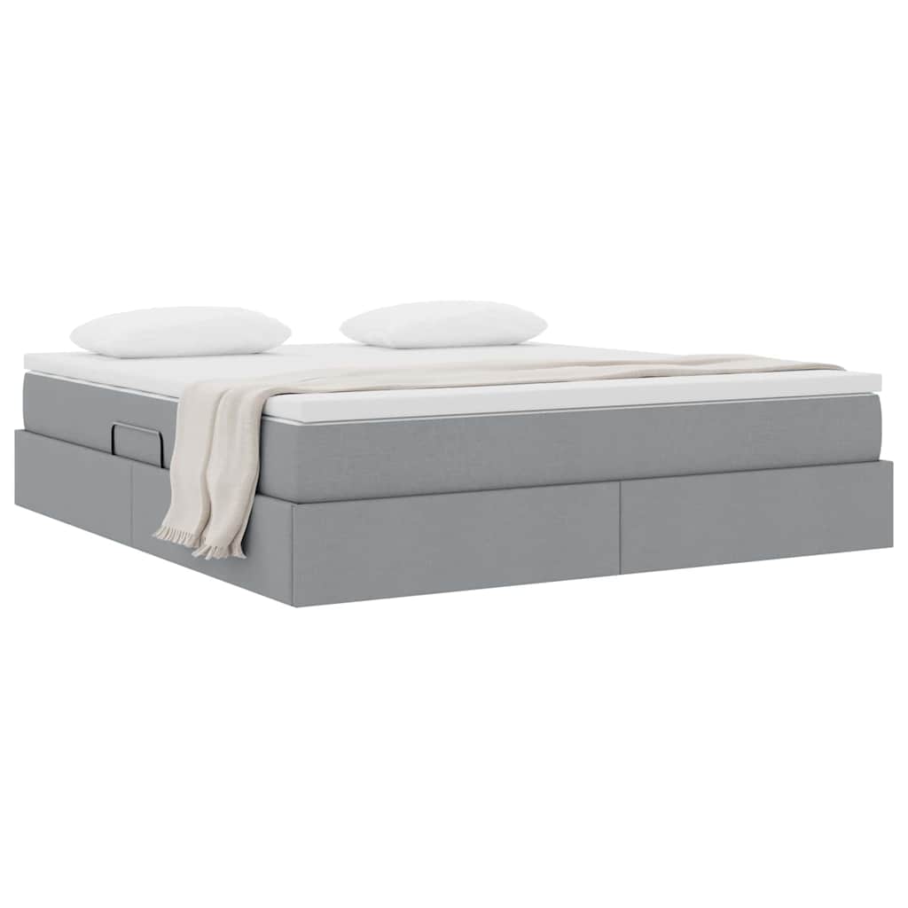 Letto con contenitore e materasso Grigio chiaro 180 x 200 cm | homemem39