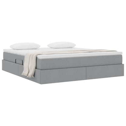 Letto con contenitore e materasso Grigio chiaro 180 x 200 cm | homemem39