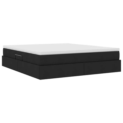 Letto con contenitore e materasso Nero 180 x 200 cm Poliestere | homemem39