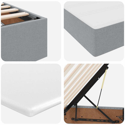 Letto con contenitore e materasso Grigio chiaro 200 x 200 cm | homemem39