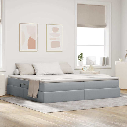 Letto con contenitore e materasso Grigio chiaro 200 x 200 cm | homemem39