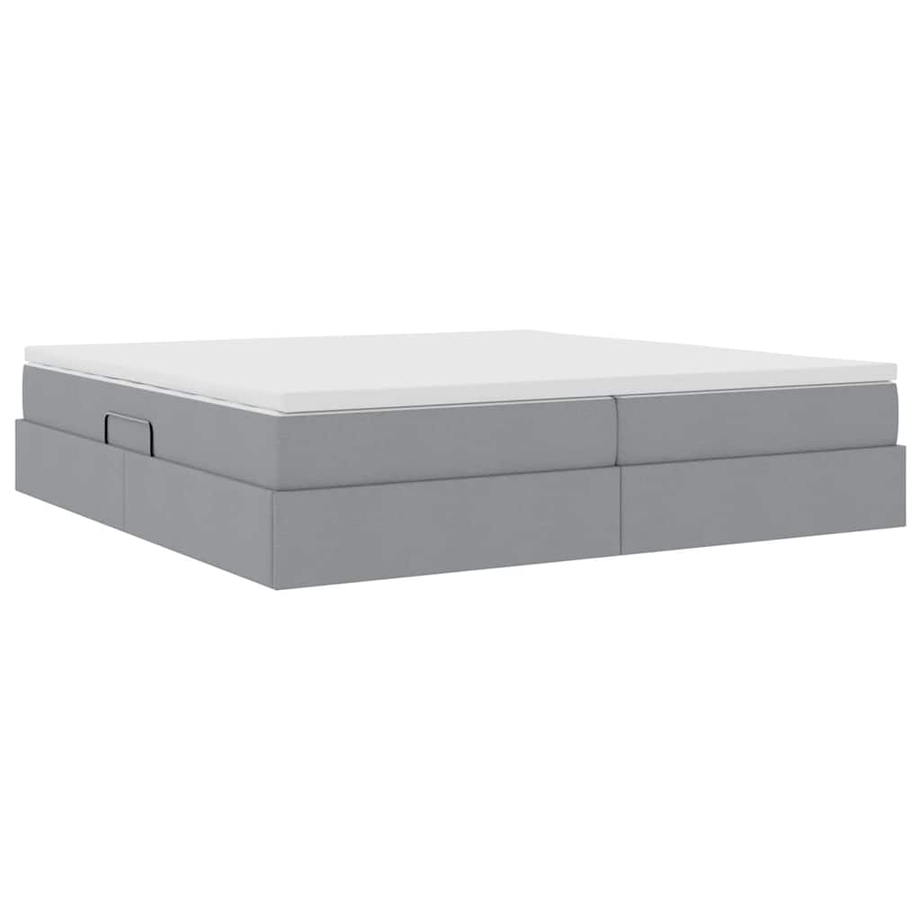 Letto con contenitore e materasso Grigio chiaro 200 x 200 cm | homemem39